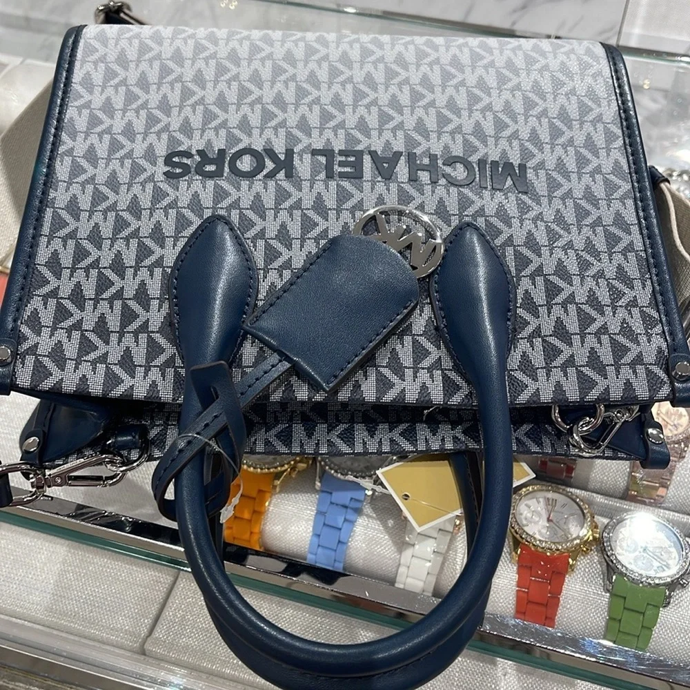 MICHAEL KORS Mirella Sm Ombré Signature Logo SHOPPER TZ XBODY Crossbody Satchel - Picture 9 of 16